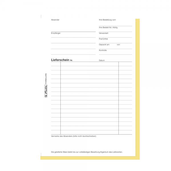 Herlitz Lieferscheinbuch 204 / A5 / 2x 40 Blatt / selbstdurchschreibend