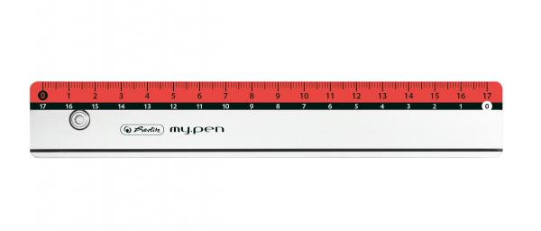 Herlitz Lineal "my.pen" / 17cm / Farbe: rot