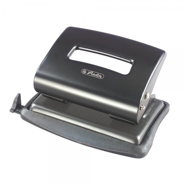 Herlitz Metall-Bürolocher / mit Ansatzschiene / Farbe: schwarz