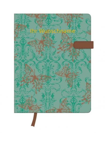 Herlitz Notizbuch mit goldgefärbter Gravur / A6 / liniert / "Schmetterlinge"