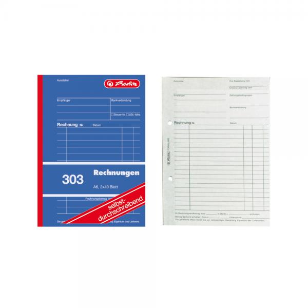 Herlitz Rechnungsbuch 303 / A6 / 2x 40 Blatt / selbstdurchschreibend