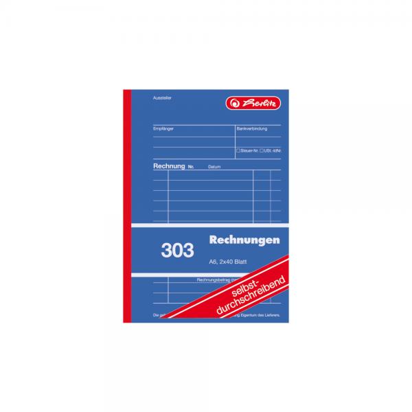 Herlitz Rechnungsbuch 303 / A6 / 2x 40 Blatt / selbstdurchschreibend