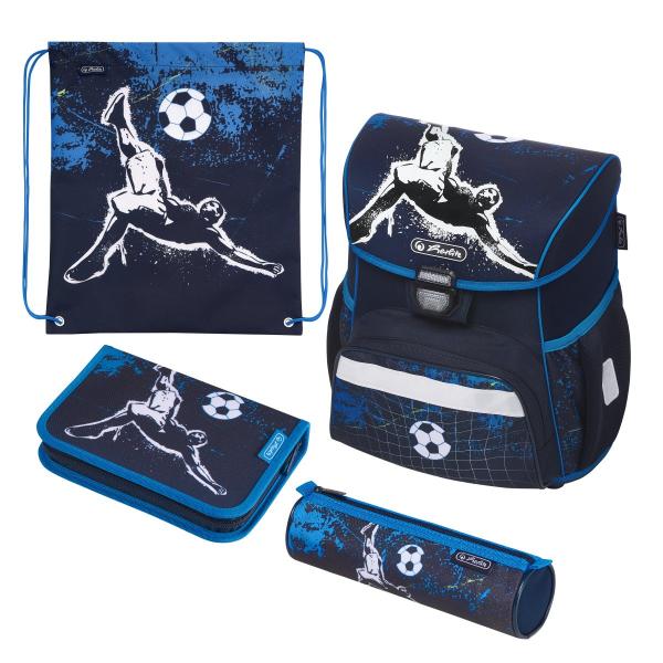 Herlitz Schulranzen Set "Fußball" / mit Sportbeutel,Schüleretui,Faulenzer