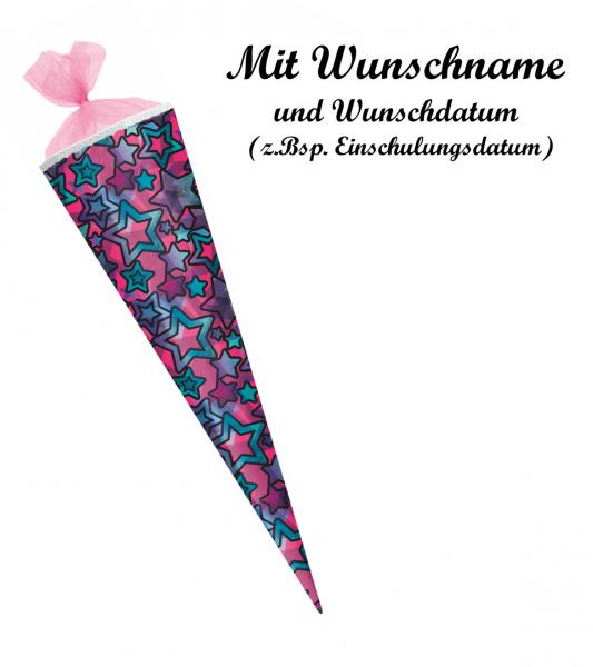 Herlitz Schultüte mit Namensgravur - Zuckertüte - 85cm - eckig - "Sterne"