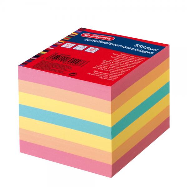 Herlitz Zettelbox Nachfüller / 550 Blatt farbige Notizblätter