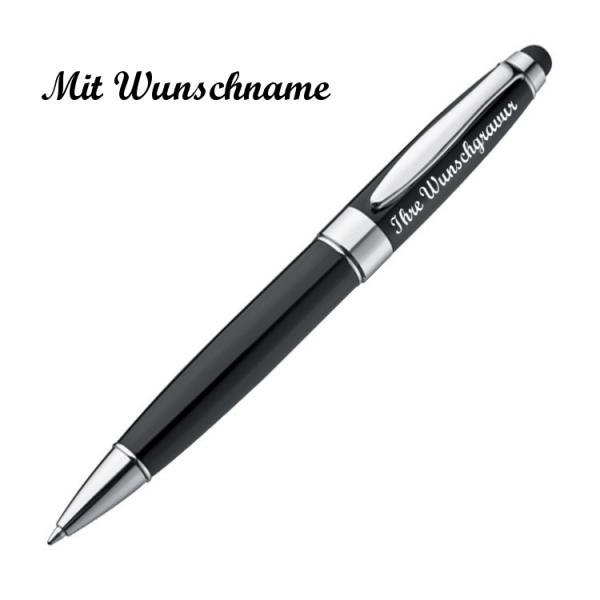 hochwertiger Touchpen Kugelschreiber mit Namensgravur - aus Metall