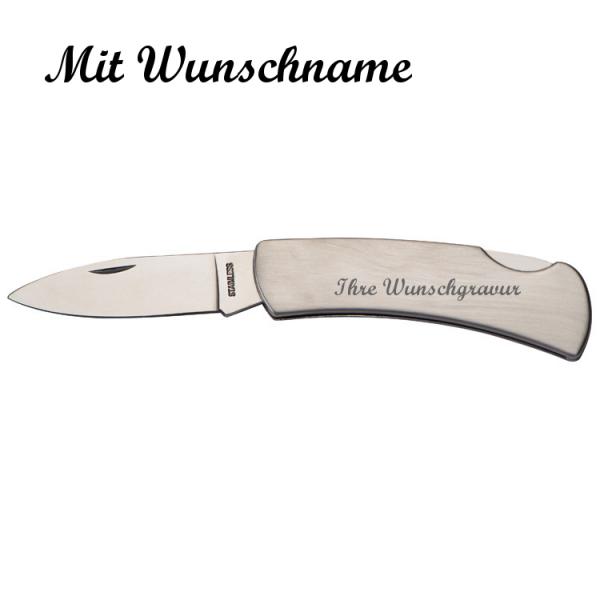 Hochwertiges Taschenmesser mit Namensgravur - aus Edelstahl