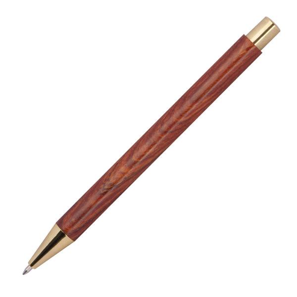 Holzkugelschreiber mit goldenen Applikationen mit Namensgravur