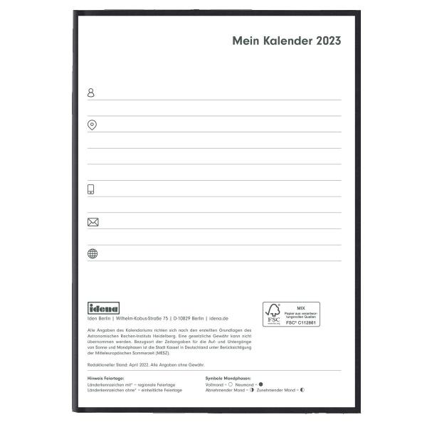 Idena Buchkalender / Chefkalender 2023 / Farbe: schwarz