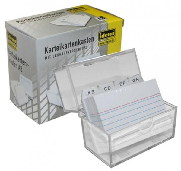 IDENA Karteikasten / Lernbox DIN A8 & 100 Karteikarten + Register A-Z