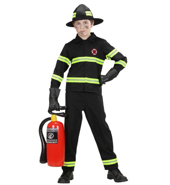 Kinder Kostüm / Feuerwehrmann mit Hemd, Hose und Mütze / Größe: 128