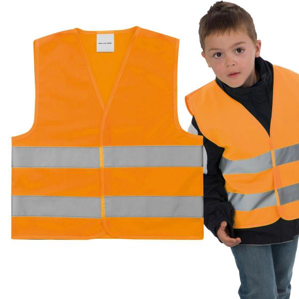Kindersicherheitsweste / Warnweste nach EN 1150:1999 / Farbe: orange