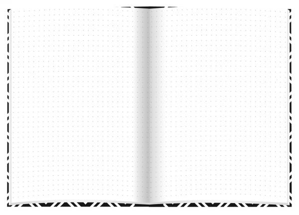 Kladde mit goldgefärbter Gravur / Notizbuch A5 / dotted / black & white Rhombus