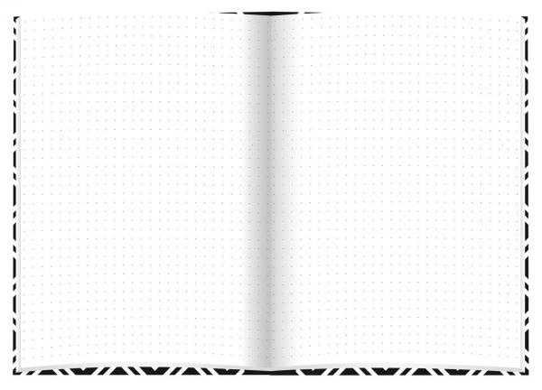 Kladde mit Namensgravur - Notizbuch - A5 - dotted - black & white Rhombus