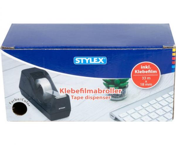 Klebefilm-Tischabroller / inklusive 1 Rolle Klebefilm / Farbe: schwarz