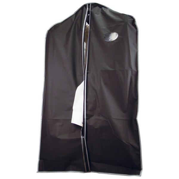 Kleiderschutzhülle / mit Sichtfenster und Reißverschluss / Farbe: schwarz