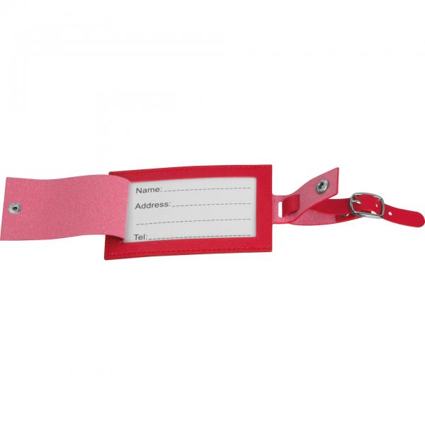 Kofferanhänger aus Kunstleder / Farbe: rot