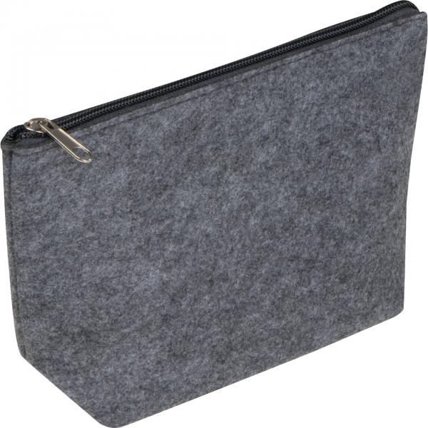 Kosmetiktasche / Kulturtasche / aus RPET / Farbe: grau