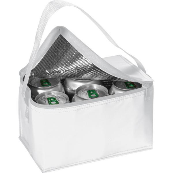 Kühltasche für 6 Dosen à 0,33l / Farbe: weiß