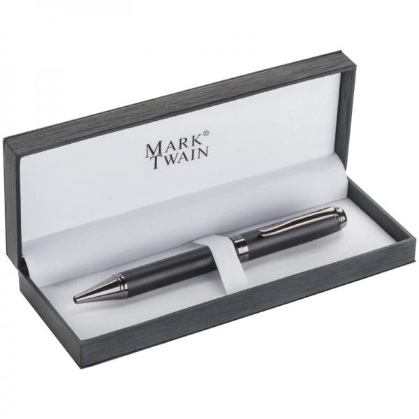 Kugelschreiber "Mark Twain" mit Gravur aus Metall mit verchromten Applikationen