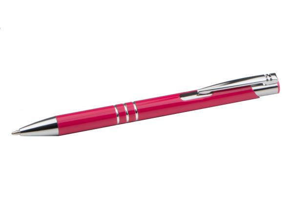 Kugelschreiber aus Metall / Farbe: fuchsienrot