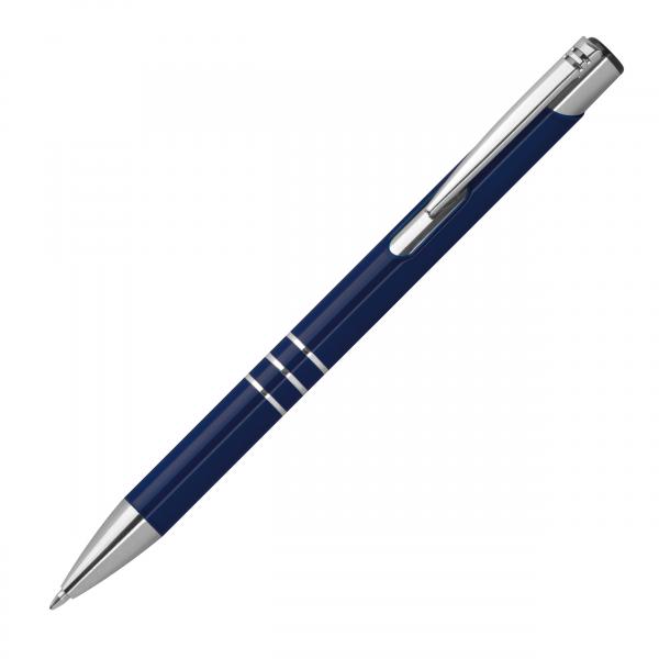 Kugelschreiber aus Metall / vollfarbig lackiert / Farbe: dunkelblau (matt)