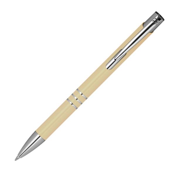 Kugelschreiber aus Metall mit beidseitige Gravur / Farbe: elfenbein