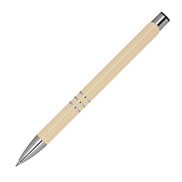 Kugelschreiber aus Metall mit beidseitige Gravur / Farbe: elfenbein