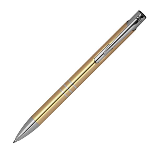 Kugelschreiber aus Metall mit beidseitige Gravur / Farbe: gold