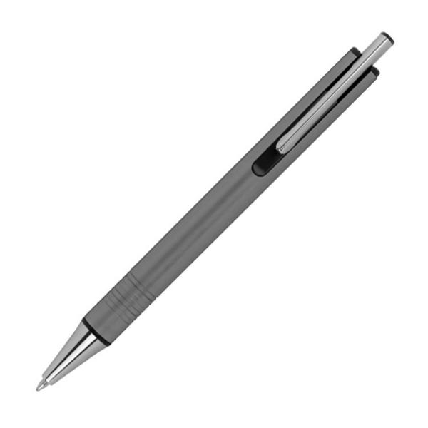 Kugelschreiber aus Metall mit Gravur / mit extravagantem Clip / Farbe: anthrazit