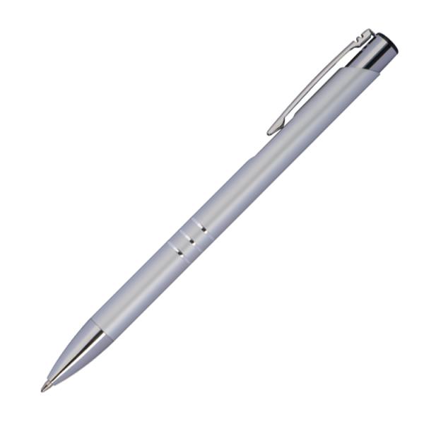 Kugelschreiber aus Metall mit Gravur / mit Pappetui / Farbe: silber