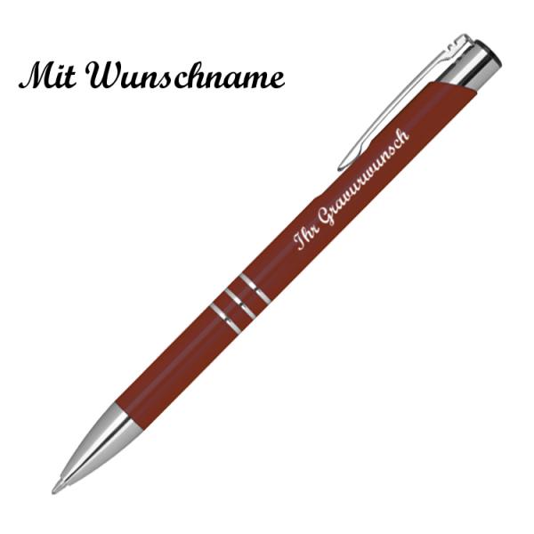 Kugelschreiber aus Metall mit Namensgravur - Farbe: bordeaux