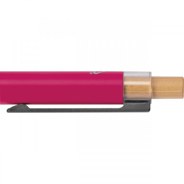 Kugelschreiber aus recyceltem Aluminium mit Gravur / Farbe: pink