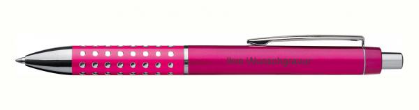 Kugelschreiber mit Gravur / "Glitzer" / Farbe: pink