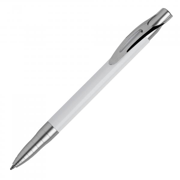 Kugelschreiber mit Gravur / aus Metall / Farbe: weiß