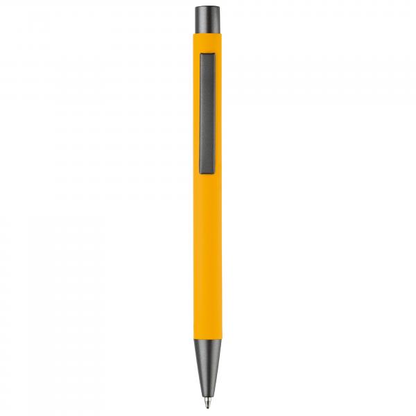 Kugelschreiber mit Gravur / aus Metall / mit Soft-Touch / Farbe: gelb