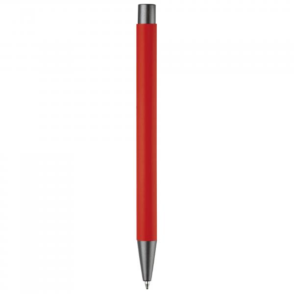 Kugelschreiber mit Gravur / aus Metall / mit Soft-Touch / Farbe: rot