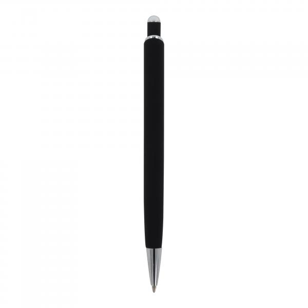 Kugelschreiber mit Gravur / aus Metall / mit Soft Touch / Farbe: schwarz