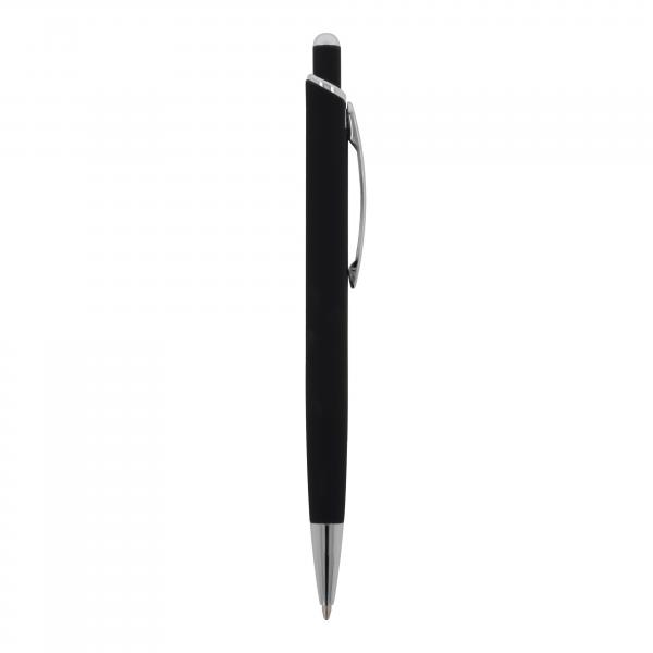 Kugelschreiber mit Gravur / aus Metall / mit Soft Touch / Farbe: schwarz