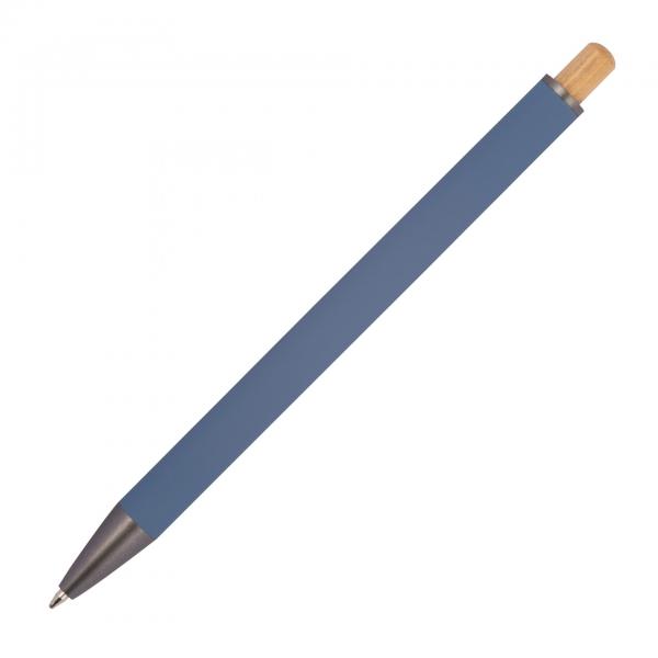 Kugelschreiber mit Gravur / mit wechselndem Bambusfenster / Farbe: blau