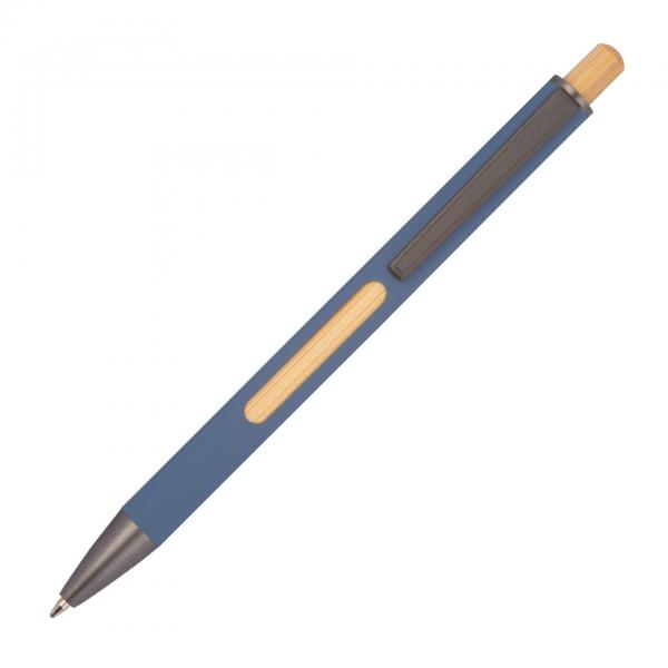 Kugelschreiber mit Gravur / mit wechselndem Bambusfenster / Farbe: blau