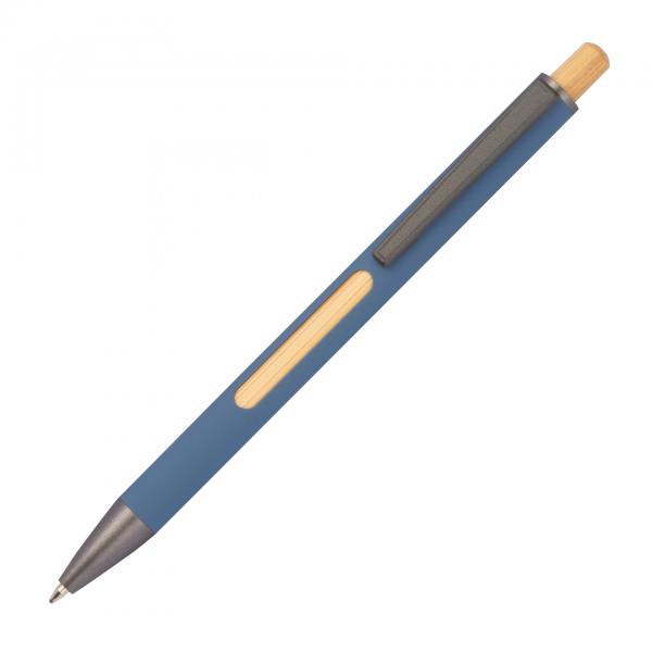 Kugelschreiber mit Gravur / mit wechselndem Bambusfenster / Farbe: blau