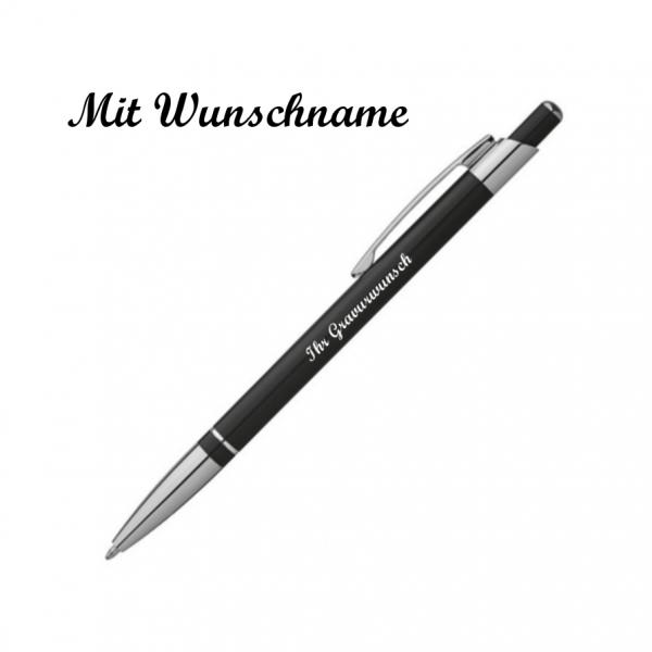 Kugelschreiber mit Namensgravur - aus Metall - slimline - Farbe: schwarz