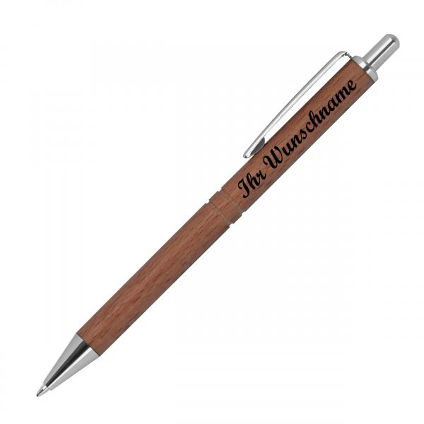 Kugelschreiber mit Namensgravur - aus Walnußholz