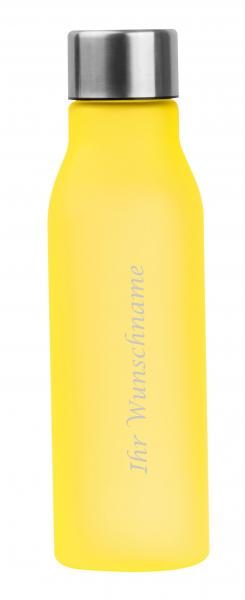 Kunststoff Trinkflasche mit Gravur / 0,55l / Farbe: gelb