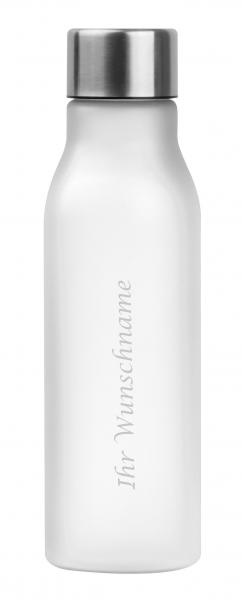 Kunststoff Trinkflasche mit Gravur / 0,55l / Farbe: transluzent weiß