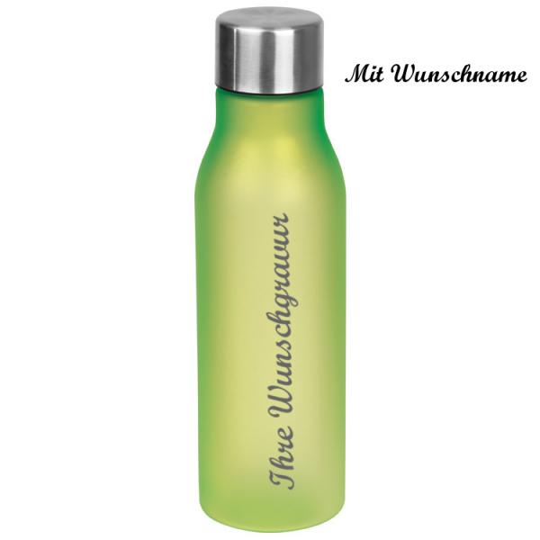 Kunststoff Trinkflasche mit Namensgravur - 0,55l - Farbe: apfelgrün
