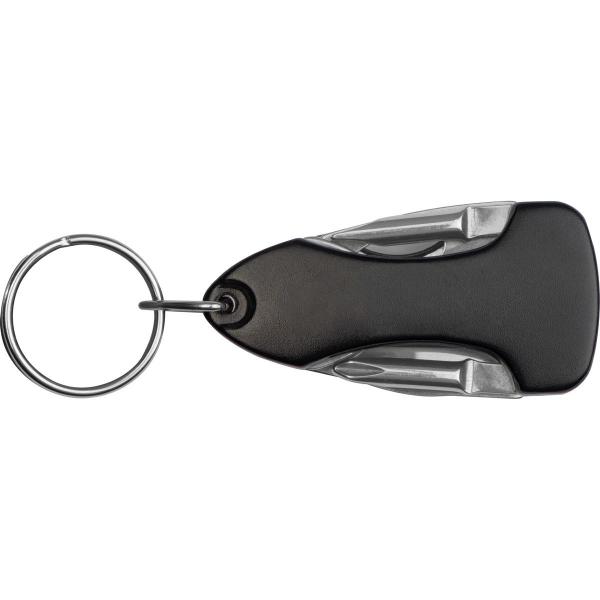 LED Multitool mit Namensgravur - und Schlüsselanhänger - Taschenmesser - schwarz