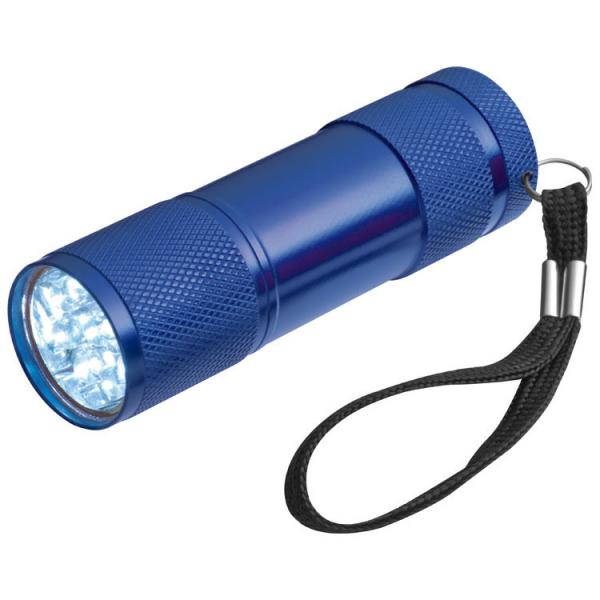 LED Taschenlampe / mit 9 LED / aus Aluminium / Farbe: blau