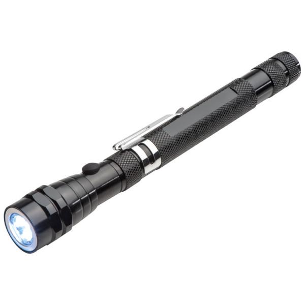 LED Taschenlampe mit Gravur / Teleskopfunktion aus Metall bis 57,7cm ausziehbar